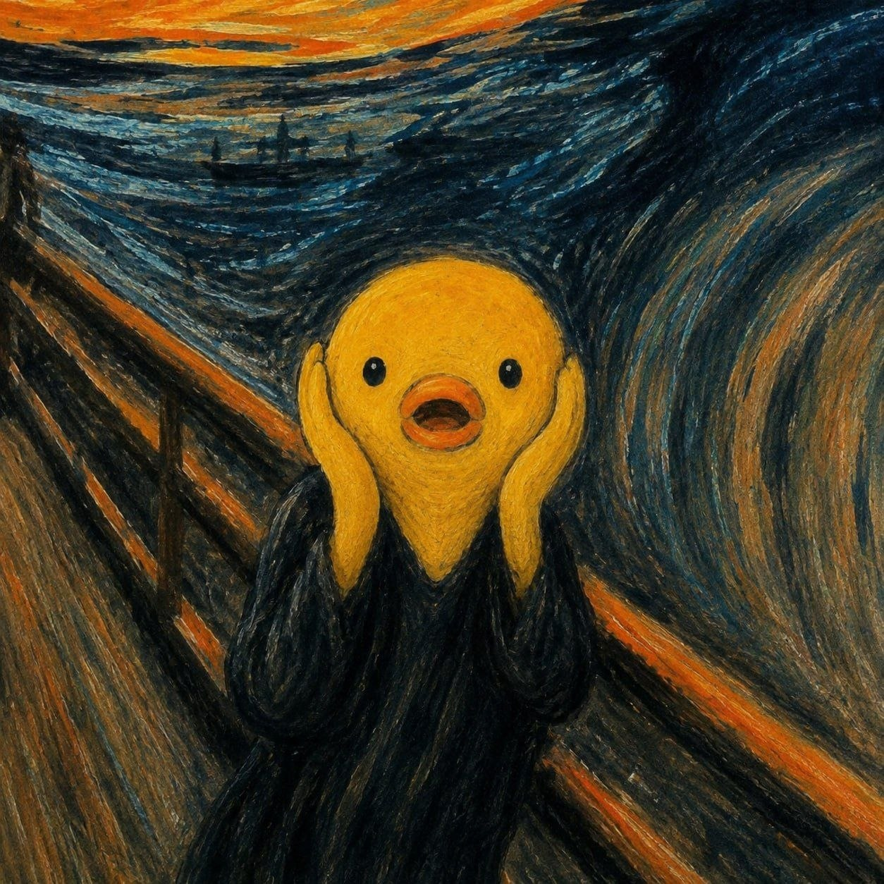 PUP screaming in an expressionist scene