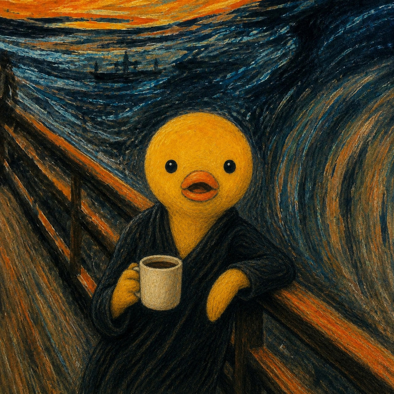 PUP holding a cup
